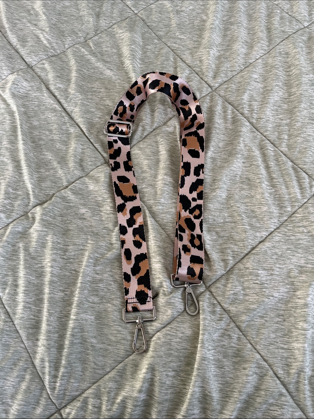 Leopard Print Adjustable Bag Strap in Pink and Brown